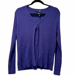 Venezia Jeans Purple Knitted Front tied Cardigan